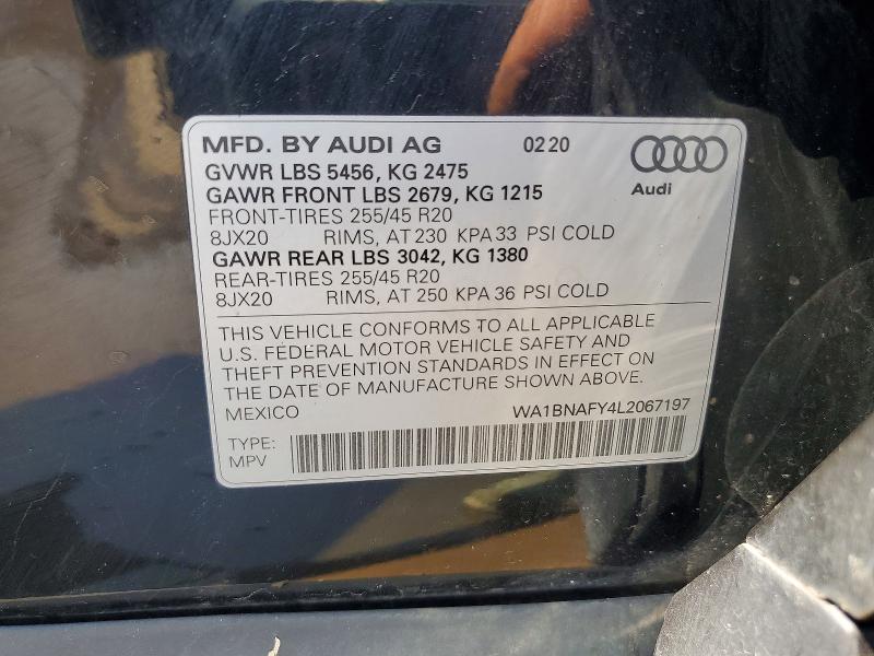 Продажа на аукционе авто 2020 Audi Q5, vin: WA1BNAFY4L2067197, номер лота: 60741416