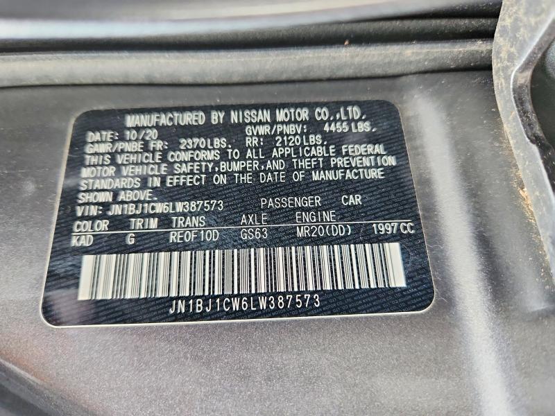 Aukcja sprzedaży 2020 Nissan Rogue Sport, vin: JN1BJ1CW6LW387573, numer aukcji: 60325736