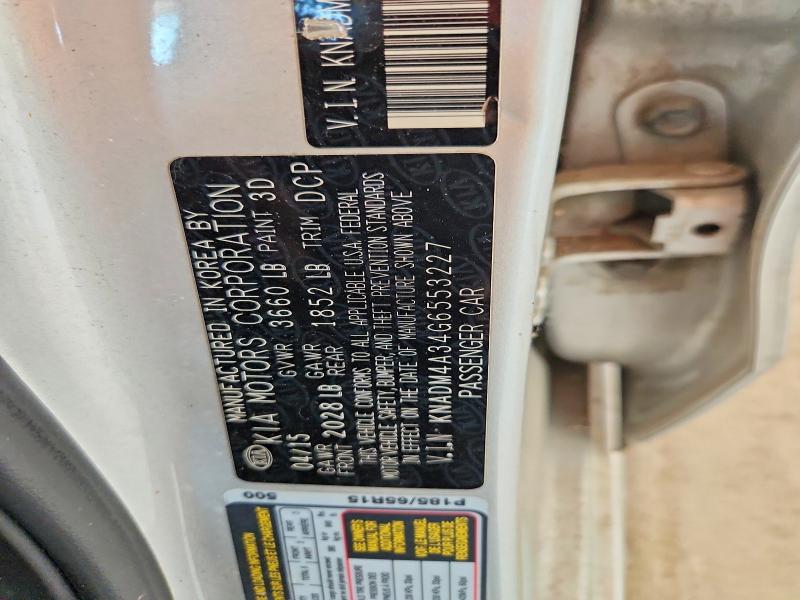 Aukcja sprzedaży 2016 Kia Rio, vin: KNADM4A34G6553227, numer aukcji: 62795876