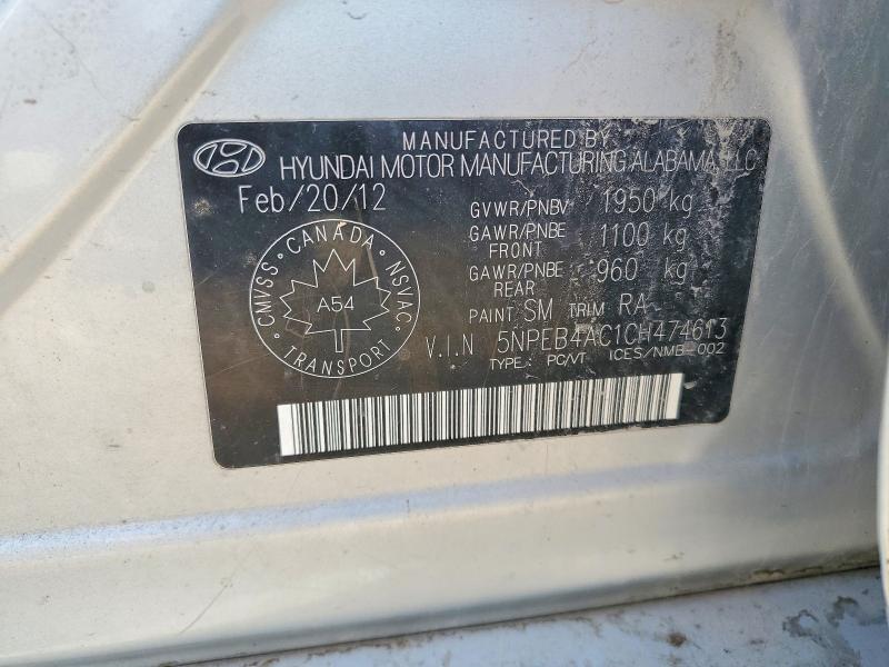 Aukcja sprzedaży 2012 Hyundai Sonata, vin: 5NPEB4AC1CH474613, numer aukcji: 61218816