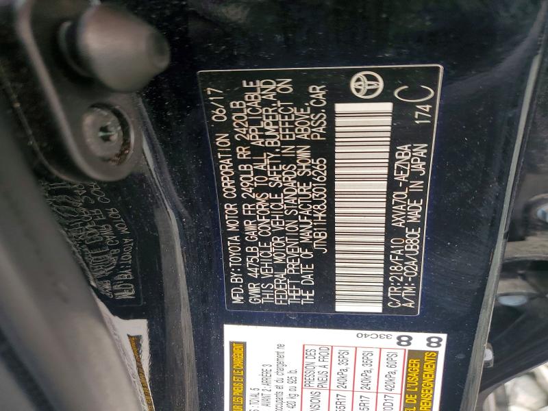 Продаж на аукціоні авто 2018 Toyota Camry, vin: JTNB11HK8J3016265, номер лоту: 61515806