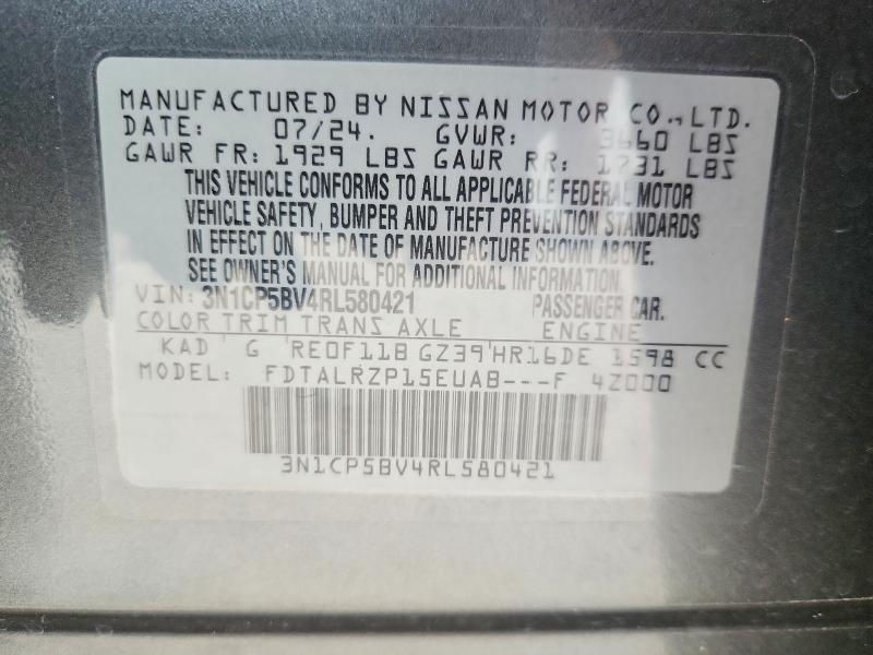 Aukcja sprzedaży 2024 Nissan Kicks, vin: 3N1CP5BV4RL580421, numer aukcji: 60155436