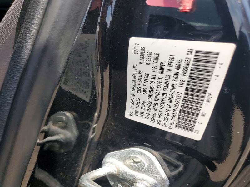 Auction sale of the 2012 Honda Accord, vin: 1HGCS1B77CA010872, lot number: 62292486