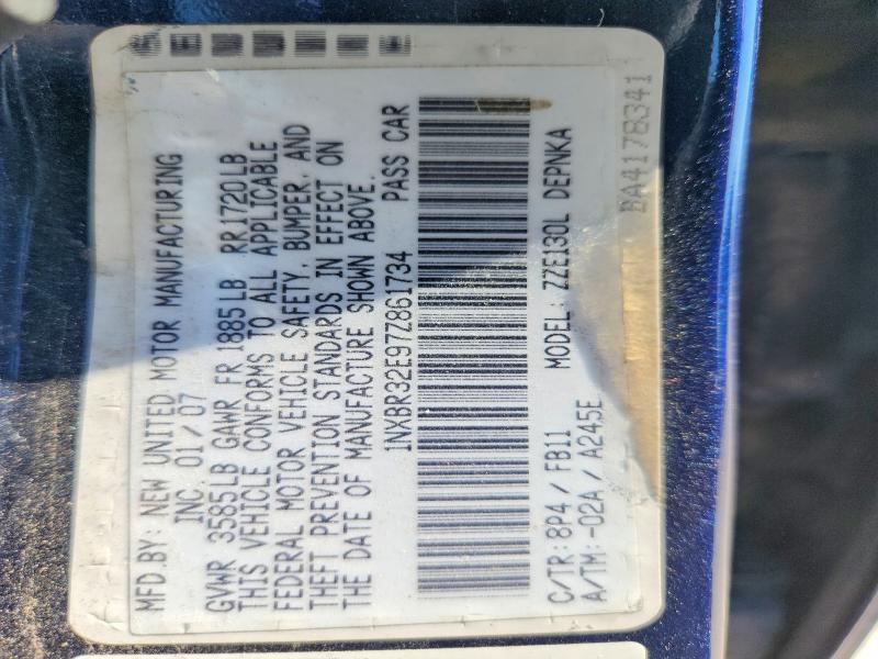 Aukcja sprzedaży 2007 Toyota Corolla, vin: 1NXBR32E97Z861734, numer aukcji: 62039046