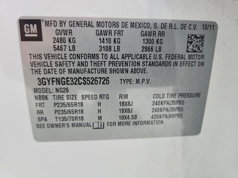 Продажа на аукционе авто 2012 Cadillac Srx, vin: 3GYFNGE32CS526726, номер лота: 61091406