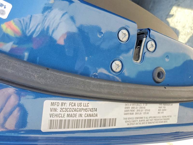 Продаж на аукціоні авто 2023 Dodge Challenger, vin: 2C3CDZAGXPH574374, номер лоту: 60082046
