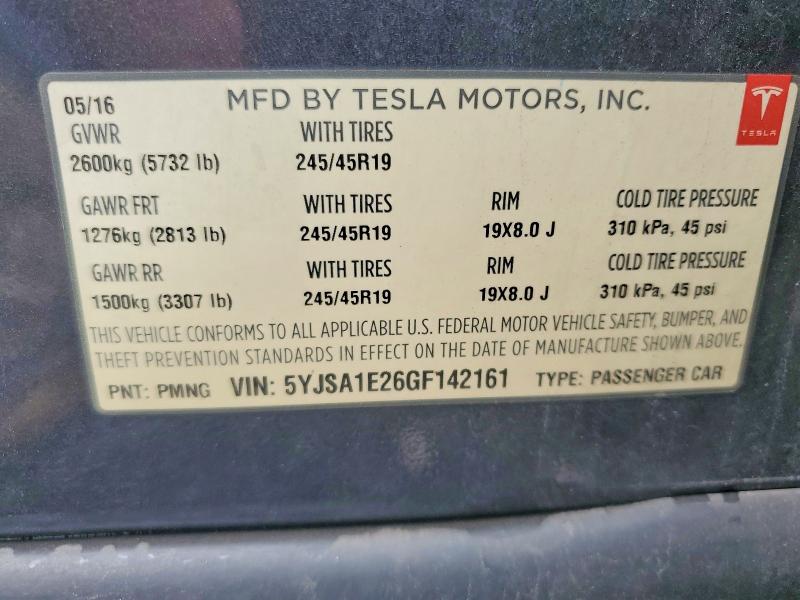 Aukcja sprzedaży 2016 Tesla Model S, vin: 5YJSA1E26GF142161, numer aukcji: 60020036