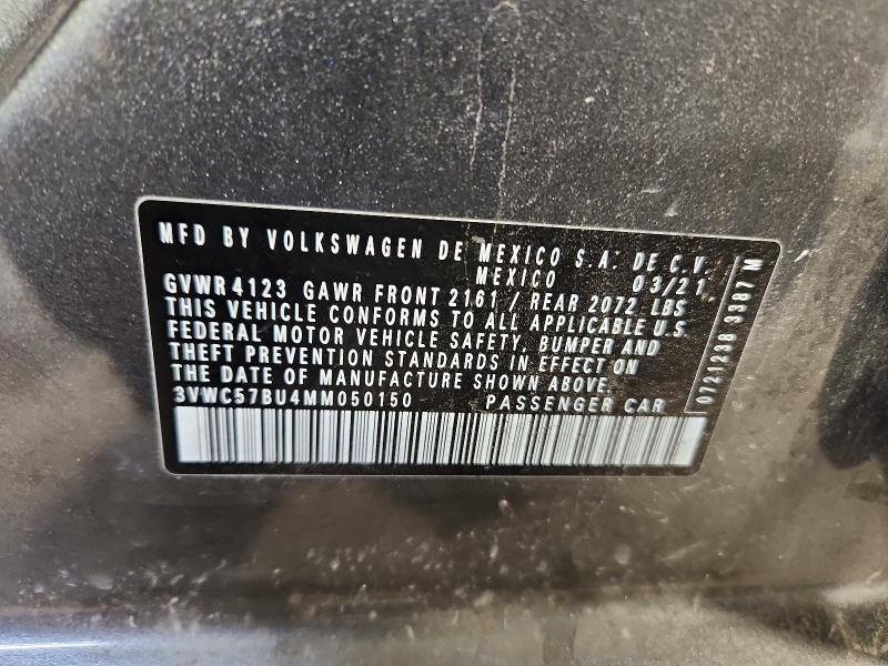 2021 Volkswagen Jetta მანქანა იყიდება აუქციონზე, vin: 3VWC57BU4MM050150, აუქციონის ნომერი: 85978055