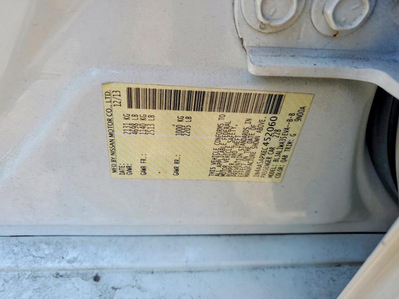 2014 Nissan Maxima მანქანა იყიდება აუქციონზე, vin: 1N4AA5APXEC452060, აუქციონის ნომერი: 61528566