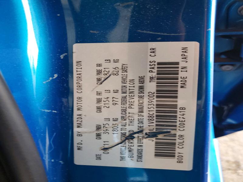60634616 :رقم المزاد ، JM1BL1V88C1539002 vin ، 2012 Mazda 3 مزاد بيع