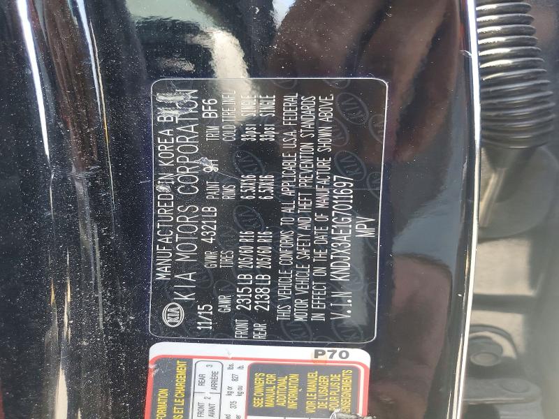 2016 Kia Soul Ev მანქანა იყიდება აუქციონზე, vin: KNDJX3AE1G7011697, აუქციონის ნომერი: 62397476