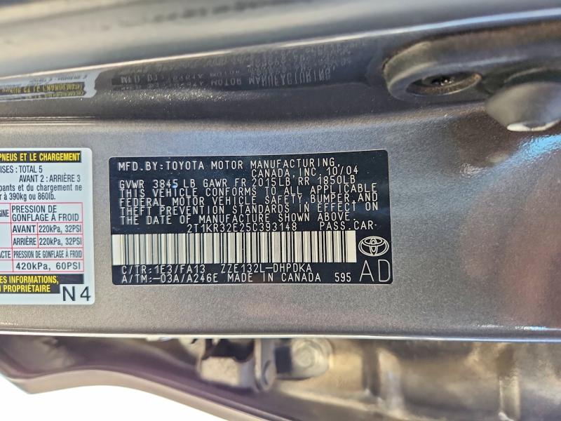 Aukcja sprzedaży 2005 Toyota Matrix, vin: 2T1KR32E25C393148, numer aukcji: 62075786