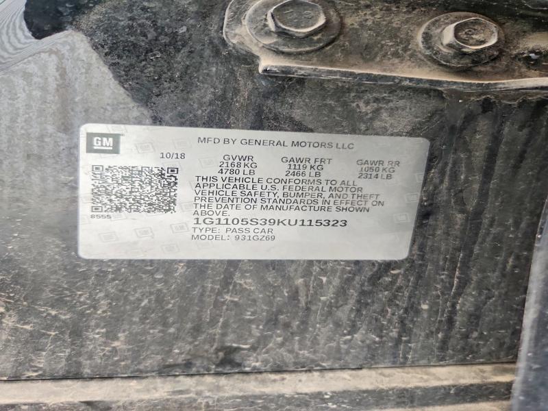 Продаж на аукціоні авто 2019 Chevrolet Impala, vin: 1G1105S39KU115323, номер лоту: 61223486