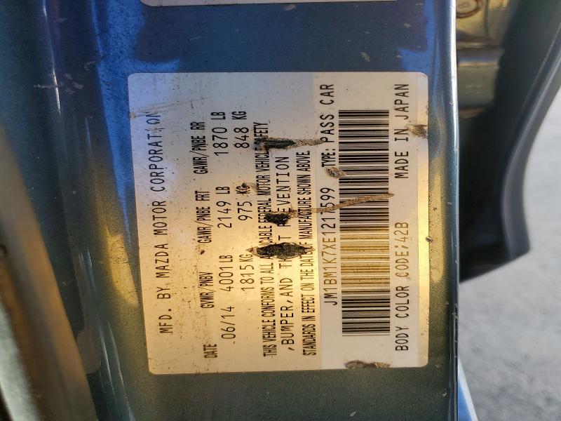61423226 :رقم المزاد ، JM1BM1K7XE1217599 vin ، 2014 Mazda 3 مزاد بيع