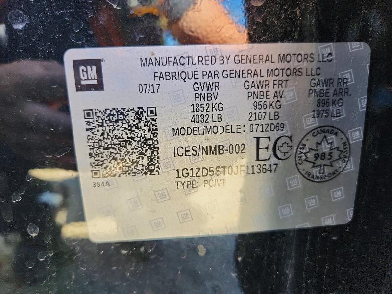 Aukcja sprzedaży 2018 Chevrolet Malibu, vin: 1G1ZD5ST0JF113647, numer aukcji: 60135826