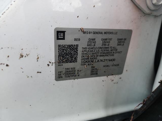 Aukcja sprzedaży 2019 Gmc Acadia, vin: 1GKKNLLA7KZ274430, numer aukcji: 63083116