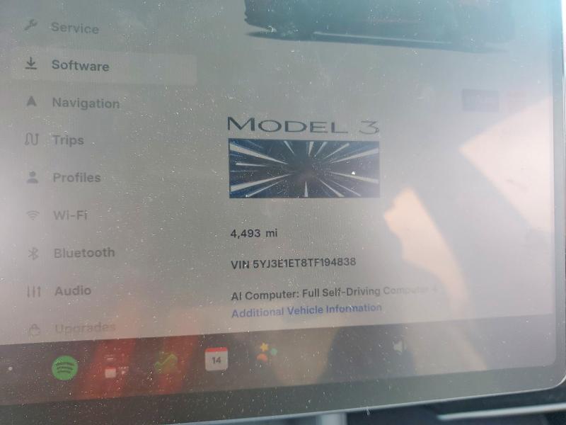 Продаж на аукціоні авто 2026 Tesla Model 3, vin: 5YJ3E1ET8TF194838, номер лоту: 61250016