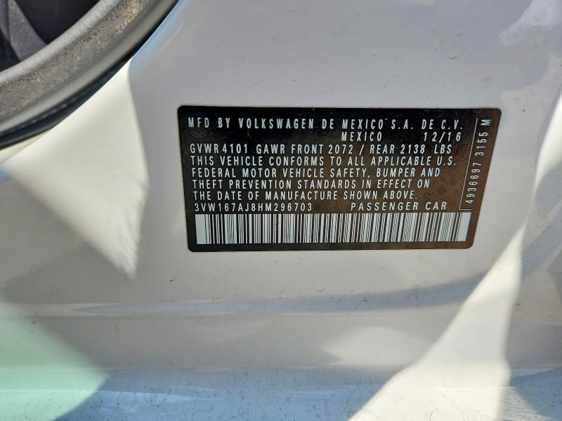 Aukcja sprzedaży 2017 Volkswagen Jetta, vin: 3VW167AJ8HM296703, numer aukcji: 61566026