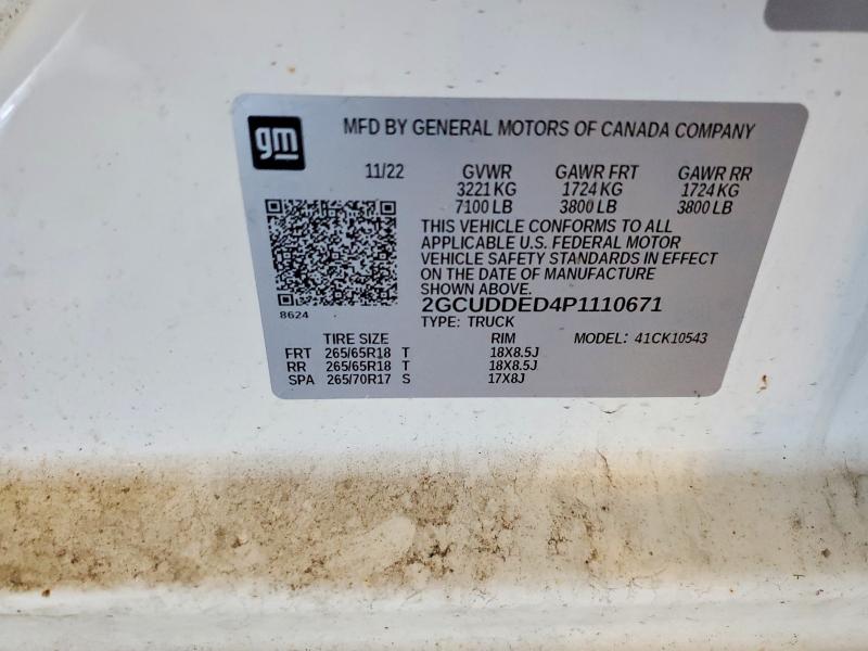 60824096 :رقم المزاد ، 2GCUDDED4P1110671 vin ، 2023 Chevrolet Silverado مزاد بيع