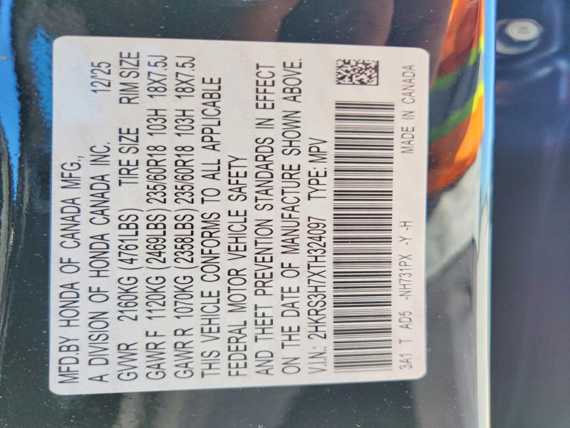 Aukcja sprzedaży 2026 Honda Cr-v, vin: 2HKRS3H7XTH324097, numer aukcji: 60372466