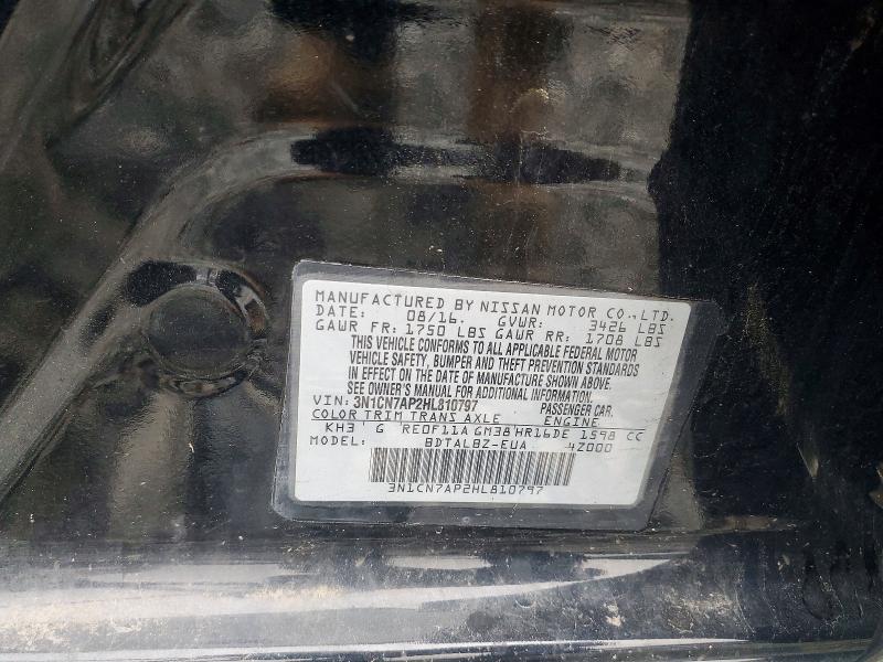 61624756 :رقم المزاد ، 3N1CN7AP2HL810797 vin ، 2017 Nissan Versa مزاد بيع