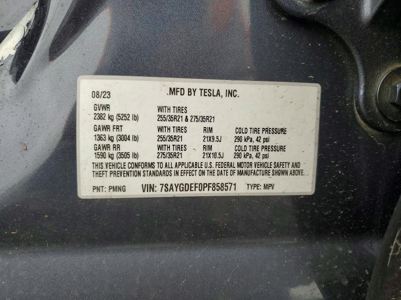 60009976 :رقم المزاد ، 7SAYGDEF0PF858571 vin ، 2023 Tesla Model Y مزاد بيع