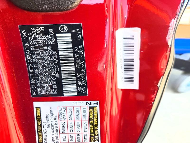 61979076 :رقم المزاد ، JTHFE2C21A2502301 vin ، 2010 Lexus Is مزاد بيع