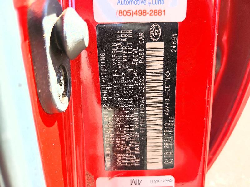 Продаж на аукціоні авто 2010 Toyota Camry, vin: 4T1BF3EKXAU107520, номер лоту: 61421526