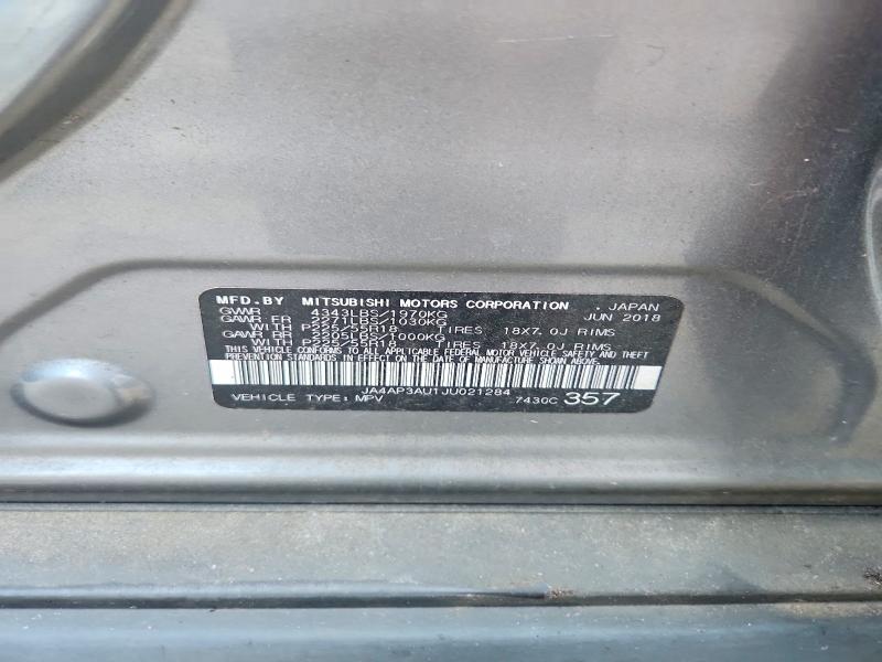 61951166 :رقم المزاد ، JA4AP3AU1JU021284 vin ، 2018 Mitsubishi Outlander Sport مزاد بيع
