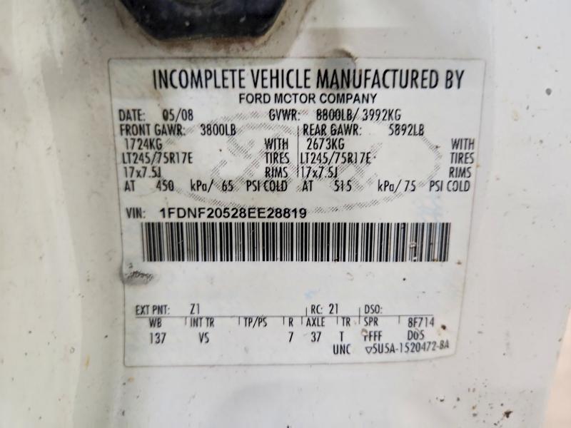 85994915 :رقم المزاد ، 1FDNF20528EE28819 vin ، 2008 Ford F250 مزاد بيع