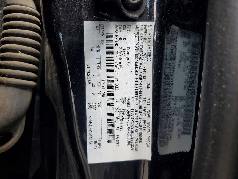 2014 Ford Focus მანქანა იყიდება აუქციონზე, vin: 1FADP3K20EL278258, აუქციონის ნომერი: 60860006