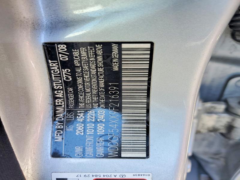 61418786 :رقم المزاد ، WDDGF54XX9F216391 vin ، 2009 Mercedes-benz C مزاد بيع