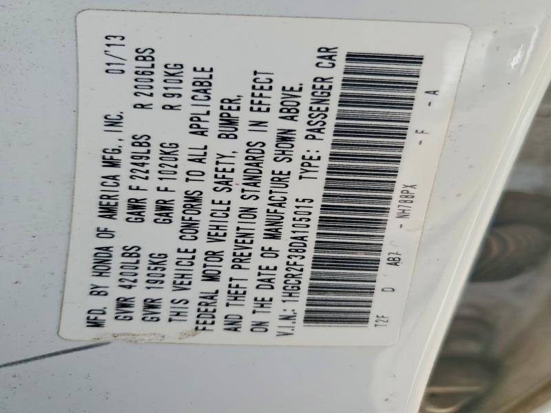 2013 Honda Accord მანქანა იყიდება აუქციონზე, vin: 1HGCR2F38DA105015, აუქციონის ნომერი: 59538756