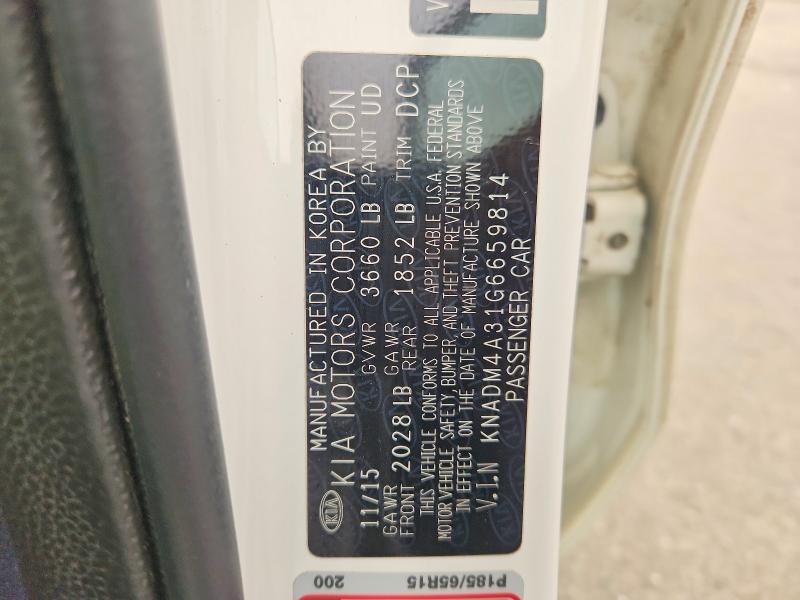 60812926 :رقم المزاد ، KNADM4A31G6659814 vin ، 2016 Kia Rio مزاد بيع