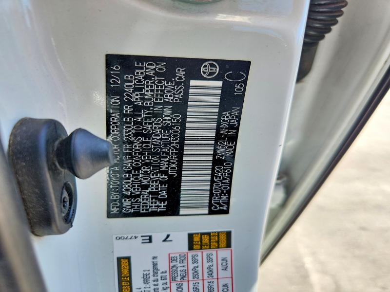 60787216 :رقم المزاد ، JTDKARFP2H3006150 vin ، 2017 Toyota Prius Prime مزاد بيع