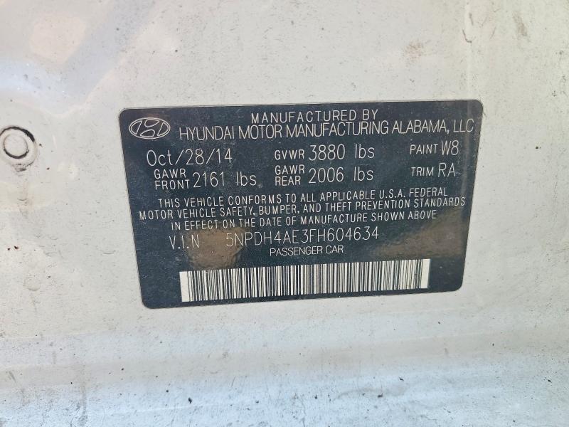 Aukcja sprzedaży 2015 Hyundai Elantra, vin: 5NPDH4AE3FH604634, numer aukcji: 60073906