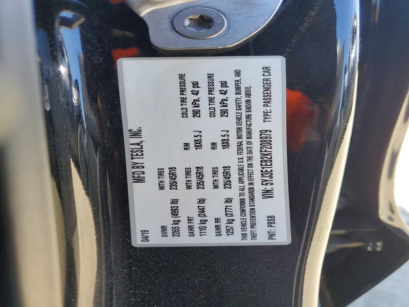 Aukcja sprzedaży 2019 Tesla Model 3, vin: 5YJ3E1EB2KF208979, numer aukcji: 61038146