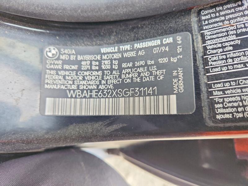 59356526 :رقم المزاد ، WBAHE632XSGF31141 vin ، 1995 Bmw 540 مزاد بيع