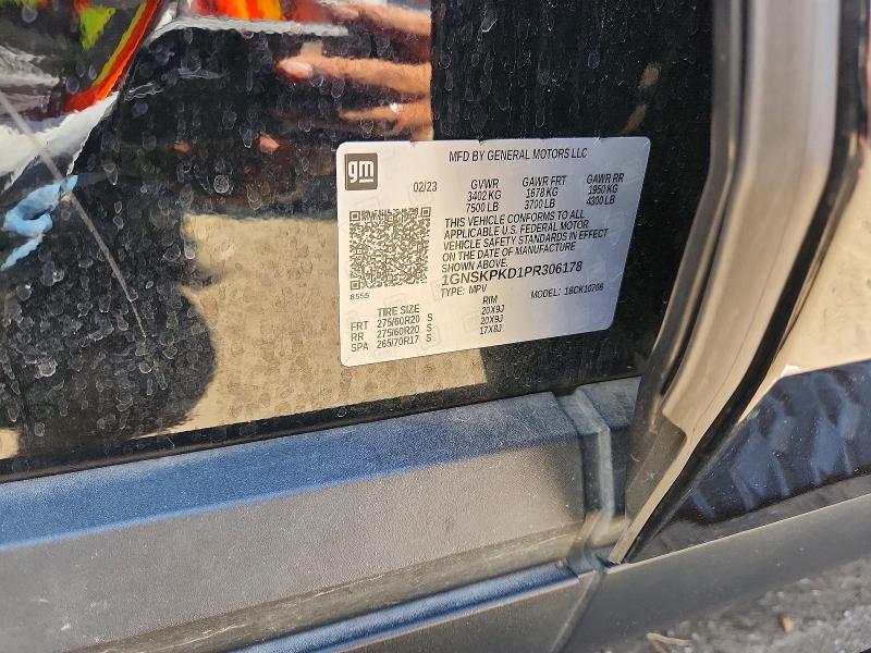 Auction sale of the 2023 Chevrolet Tahoe, vin: 1GNSKPKD1PR306178, lot number: 59969306
