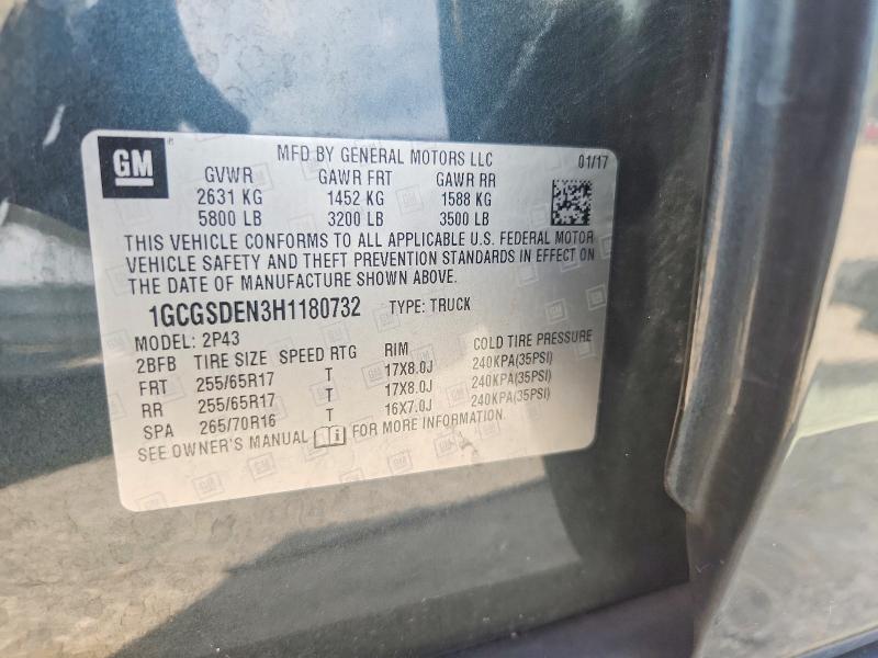 2017 Chevrolet Colorado მანქანა იყიდება აუქციონზე, vin: 1GCGSDEN3H1180732, აუქციონის ნომერი: 60975676