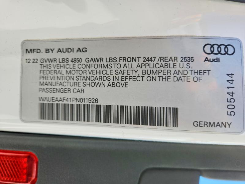 59631186 :رقم المزاد ، WAUEAAF41PN011926 vin ، 2023 Audi A4 مزاد بيع