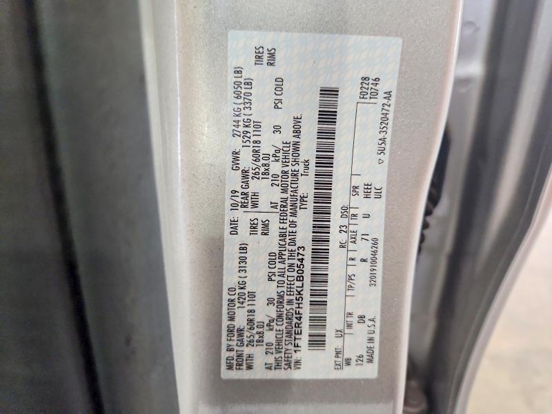 2019 Ford Ranger მანქანა იყიდება აუქციონზე, vin: 1FTER4FH5KLB05473, აუქციონის ნომერი: 63129706
