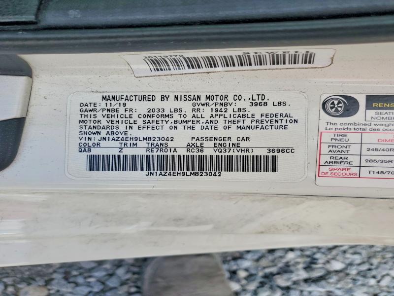 2020 Nissan 370z მანქანა იყიდება აუქციონზე, vin: JN1AZ4EH9LM823042, აუქციონის ნომერი: 59824826