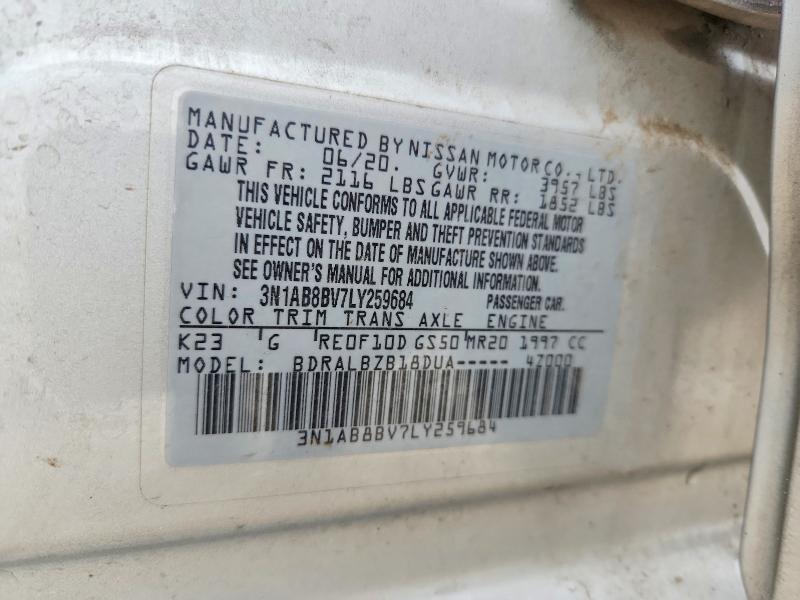 Aukcja sprzedaży 2020 Nissan Sentra, vin: 3N1AB8BV7LY259684, numer aukcji: 61476626
