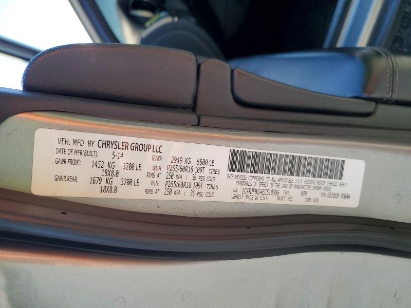 Продаж на аукціоні авто 2014 Jeep Grand Cherokee, vin: 1C4RJFBG4EC518586, номер лоту: 58111306
