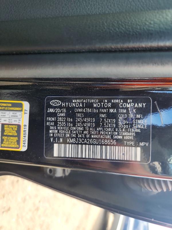 60610286 :رقم المزاد ، KM8J3CA26GU168656 vin ، 2016 Hyundai Tucson مزاد بيع