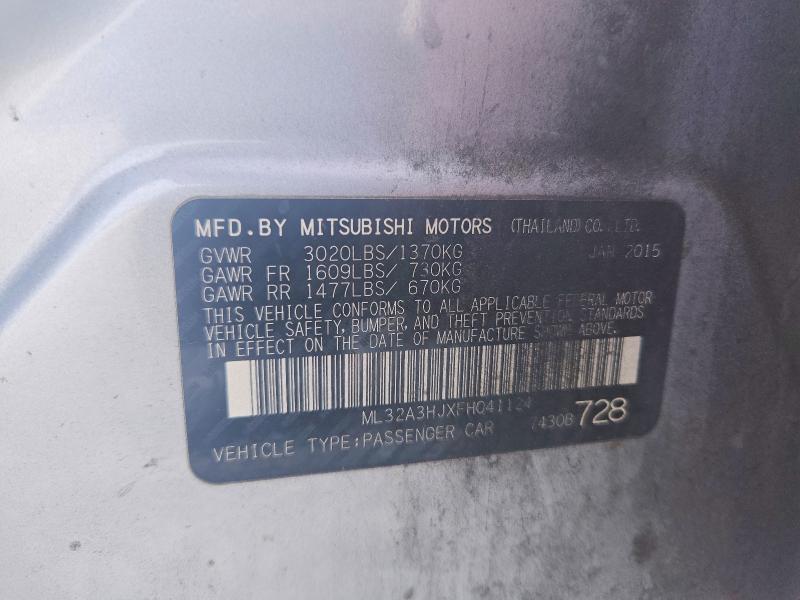 Aukcja sprzedaży 2015 Mitsubishi Mirage, vin: ML32A3HJXFH041124, numer aukcji: 62432616