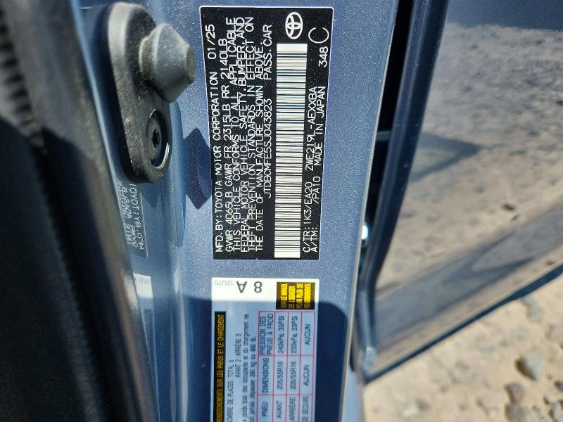 60965976 :رقم المزاد ، JTDBCMFE5SJ043823 vin ، 2025 Toyota Corolla Hybrid مزاد بيع