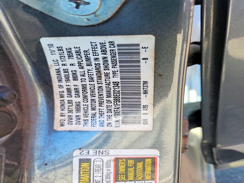 63248476 :رقم المزاد ، 19XFA1F58BE021348 vin ، 2011 Honda Civic مزاد بيع