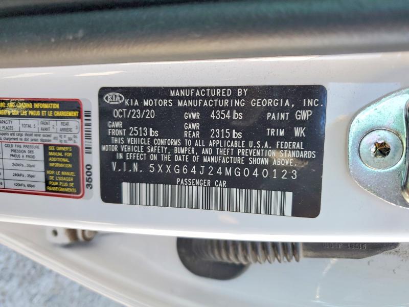 Продажа на аукционе авто 2021 Kia K5 Ex Automatic Fwd, vin: 5XXG64J24MG040123, номер лота: 59824356